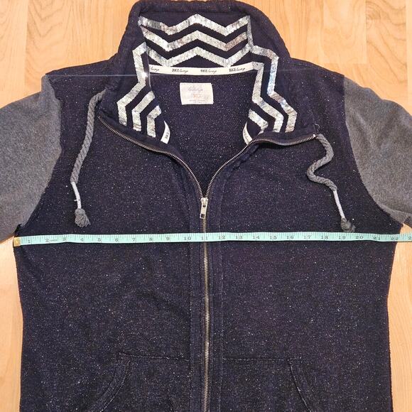 BKE Lounge Full Zip Jacket Womens Size XL Sequin Collar Sweater Y2K Mock Neck - Picture 3 of 10